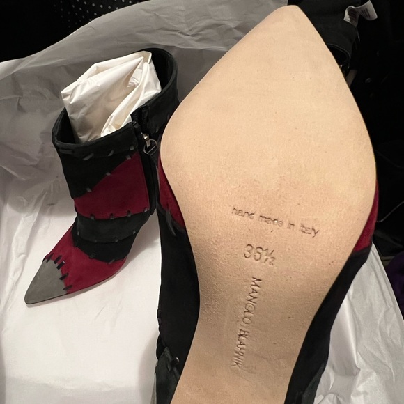 Manolo Blahnik - Suede Zip Booties - Picture 5 of 5